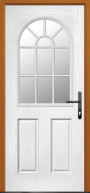 2 Panel Sunburst composite front door