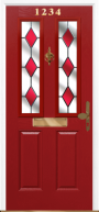 2 panel 2 square composite front door