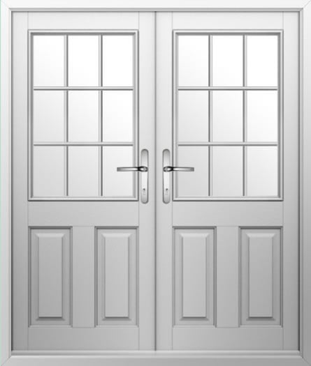 2 Panel 1 Grill Composite French Door