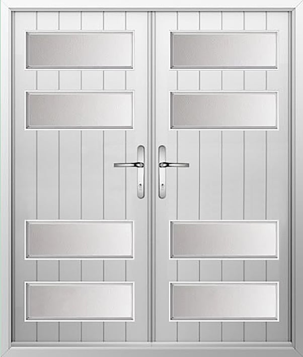 4 Panel Sunburst Composite French Door