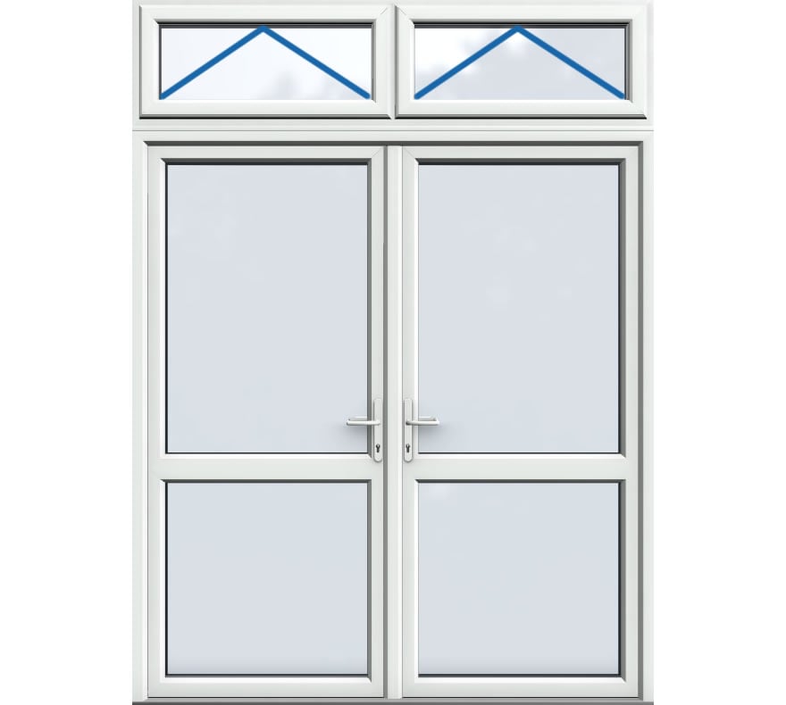 Top Light Inc Openers, Midrail Glazed, UPVC French Door