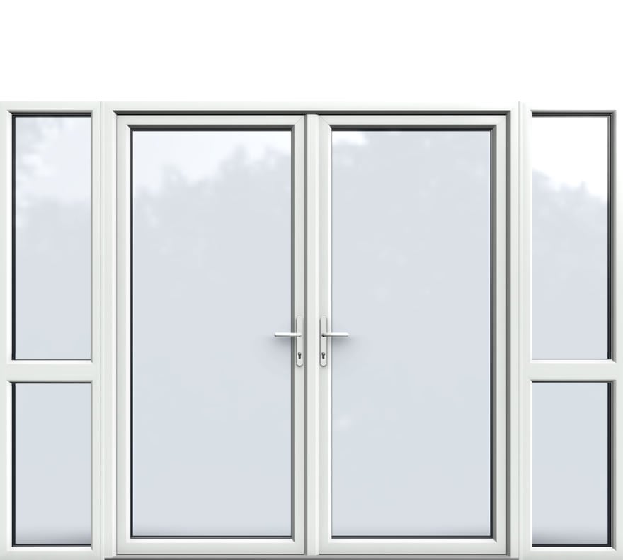 Side Panels with Midrail Glazed, UPVC French Door