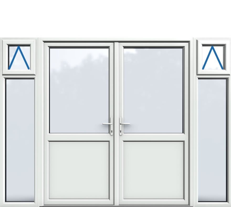 Side Panels Inc Openers, Midrail Panel, UPVC French Door