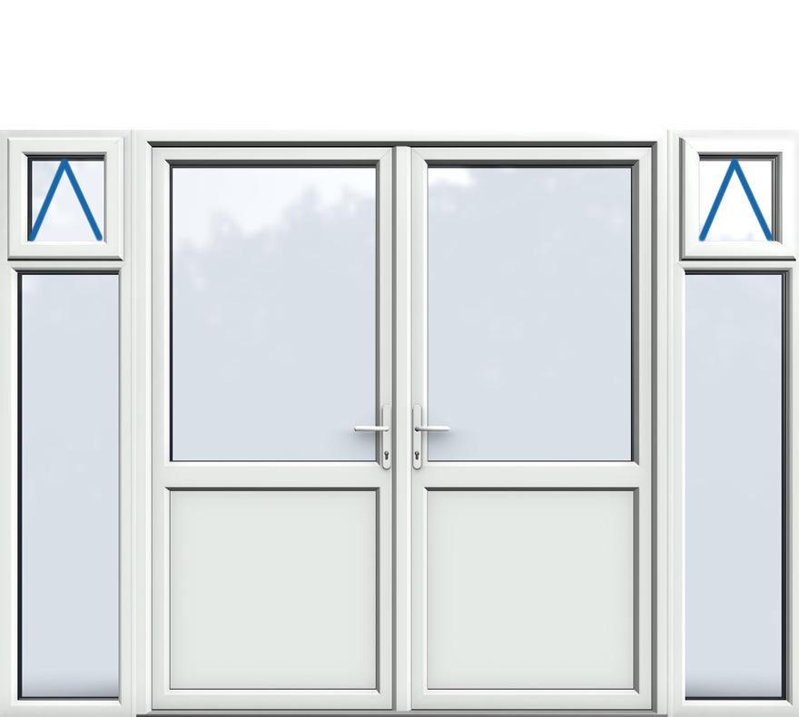 Side Panels Inc Openers, Midrail Panel, UPVC French Door