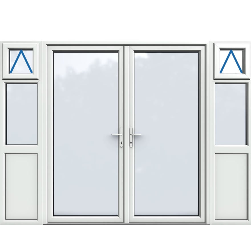 Side Panels with Midrail Paneled Inc Openers, UPVC French Door