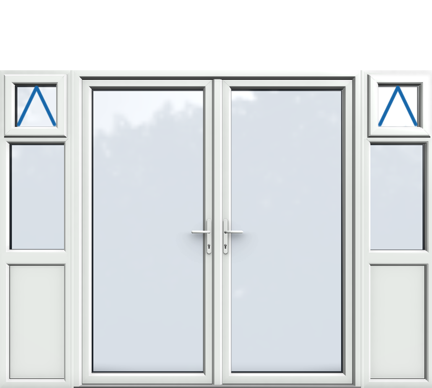 Side Panels with Midrail Paneled Inc Openers, UPVC French Door