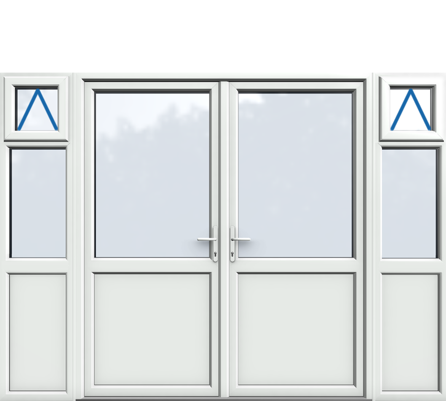 Side Panels with Midrail Panel Inc Openers, Midrail Panel, UPVC French Door
