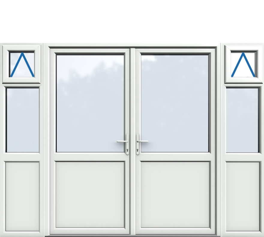 Side Panels with Midrail Panel Inc Openers, Midrail Panel, UPVC French Door