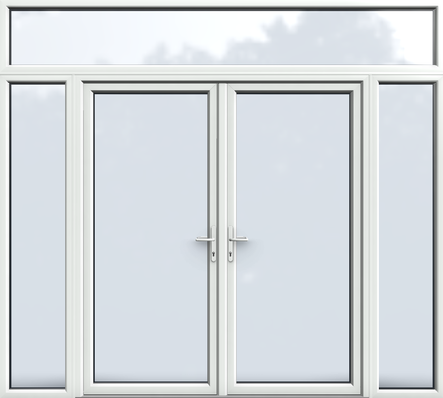 Top Light with Side Panels, UPVC French Door