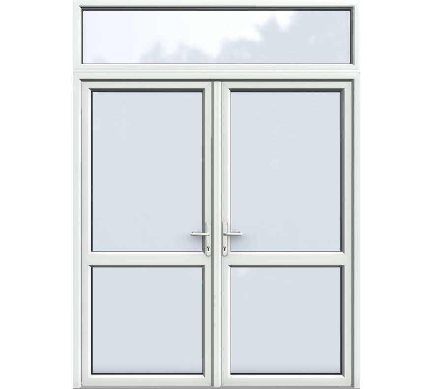 Top Light, Midrail Glazed, UPVC French Door