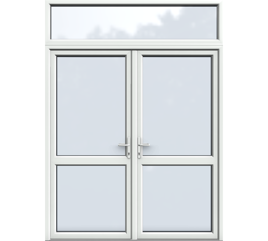 Top Light, Midrail Glazed, UPVC French Door