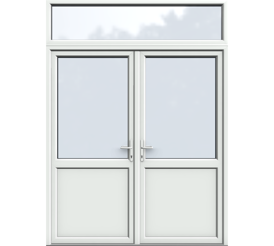 Top Light, Midrail Panel, UPVC French Door