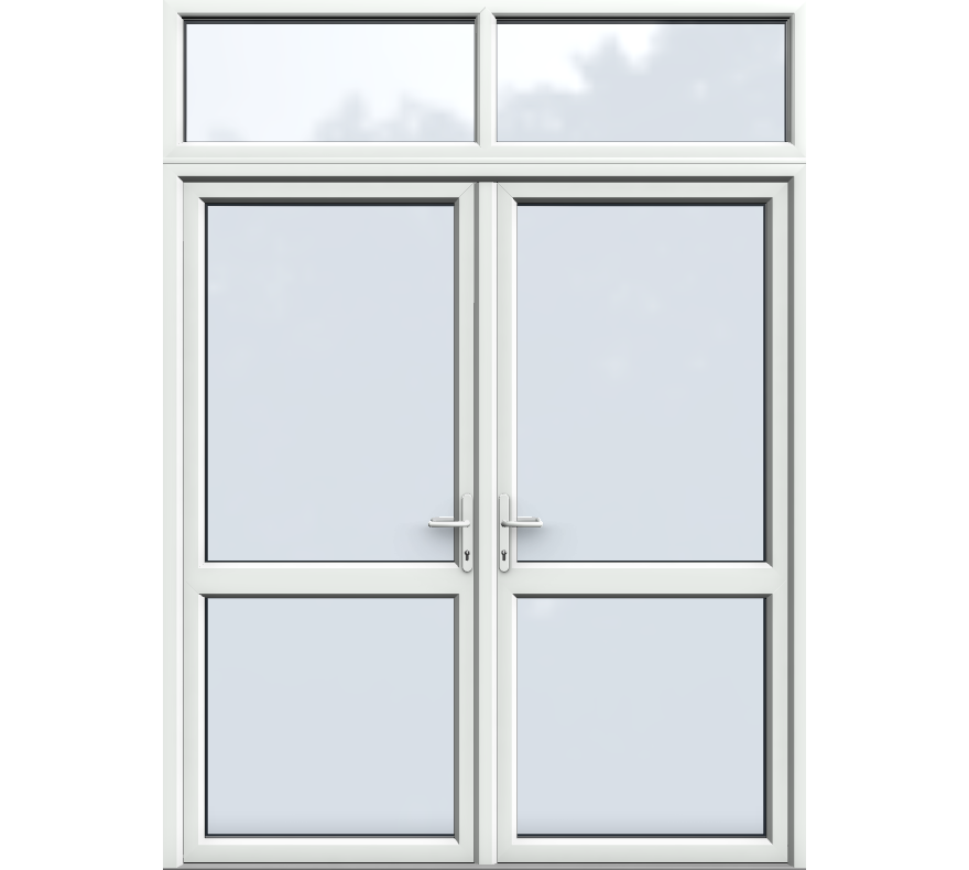 Top Light Split, Midrail Glazed, UPVC French Door