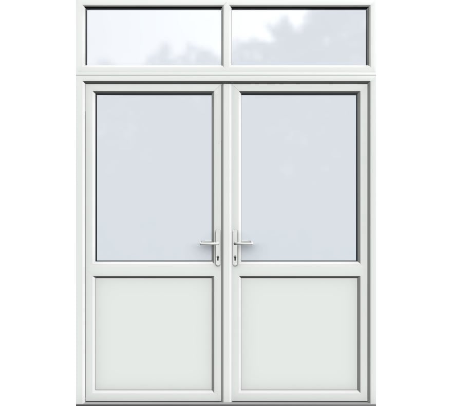 Top Light Split, Midrail Panel, UPVC French Door