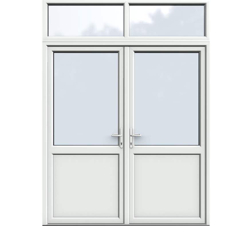 Top Light Split, Midrail Panel, UPVC French Door